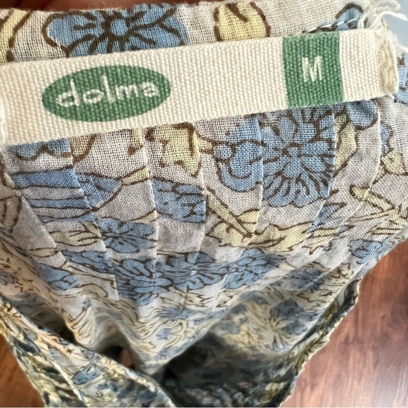 3/$30 🍂 Dolma Alya Floral Top Tunic Cotton Blue & Cream - Picture 9 of 10
